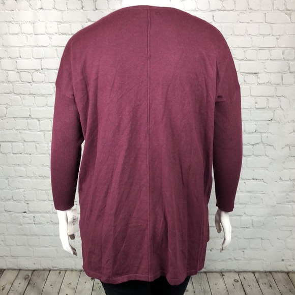 1X 2X Style & Co Berry Colored Tunic Sweater Plus Size - Picture 3 of 5